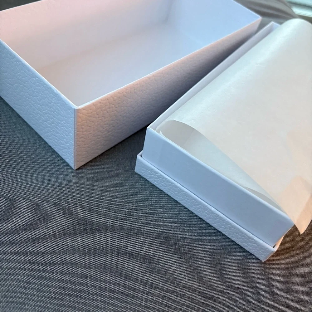 Dior Textured White Gift Box with Gold Lettering